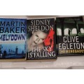 3 USED Books Sydney Sheldon-The Sky is Falling Martin Baker Meltdown Clive Egerton Renegade