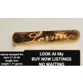BROOCH clearly stamped 9CT Engraved*LORNA Front-Date Back 27.10.48 LOOKatMy BUY NOW items NO WAITING