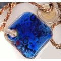 1 NECKLACE - MURANO Millefiori Glass Gold foil lamp work on Chain LOOK At My BUY NOW*NO WAITING
