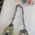 Bib NECKLACE - 4 strand ITALIAN lamp work Glass Beads Multicolour+ChainLOOK At My BUY NOW*NO WAITING