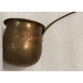 1 brass  RUM dipper long brass  handle oxidation PATINA - on RUM label is copper LOOK At My BUY NOW