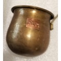 1 brass  RUM dipper long brass  handle oxidation PATINA - on RUM label is copper LOOK At My BUY NOW