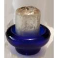 1 Cobolt glass Candle holder Small Vovite Tea Light or Taper-Thick sturdy 184gr this must be Swedish