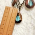 1 NECKLACE mod VINTAGE style metal chan *Glass beads clear Blue+CopperLOOK At My BUY NOW*NO WAITING