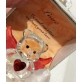Crystal Red Garnet heart Glass Angel Bear figurine LOOK at My BUY NOW items NO WAITING