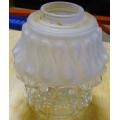 Lamp Shade Glass*EXQUSITE  TWO TONE -FROSTED Glass TOP Clear bottom IN STYLE OF Lalique glass