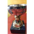 LARGE HEAVY MARBLE BASE TROPHY CUP