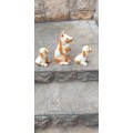 Set of  3 Vintage Doggies Ceramic Ornaments