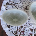 TWO UNMARKED PORCELAIN JELLY MOULDS