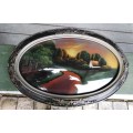 BEAUTIFUL OVAL FRAME WITH PAINTING
