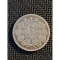 1895 ZAR 6 pence
