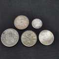 Silver Coin Grouping of 5 - 1 Bid takes the lot