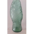 Large Vintage Italian Empoli glass fish shaped decanter /bottle 1960`s
