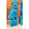 Chinese porcelain Foo dogs in turquoise glaze 20th Century