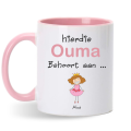 Hierde Ouma behoort aan ... - Mothers Day Mug (Pink and White Mug)