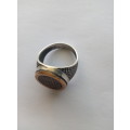 COOL MEN`S SILVER 925 ENGRAVED RING SIZE 12