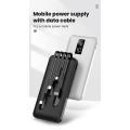 10000mAh Power Bank with Built-in Cables - White/ Black
