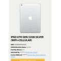 Apple Ipad 6th Gen 32gb 9.7" Silver WIFI+CELLULAR NEW NEW NEW