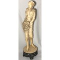 HAND CARVED STATUE OF A MAN STANDING 38cm HIGH