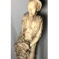 HAND CARVED STATUE OF A MAN STANDING 38cm HIGH