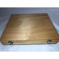Vintage brass bullion weights in wooden box