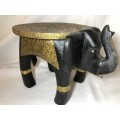 BEAUTIFUL HANDMADE ELEPHANT SHAPE WOOD SIDE TABLE COVERED WITH BRASS