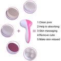 5 in 1 Multi-Function Facial Skin Care Massager Scrubber w/ Facial Latex Brush Cosmetic Sponge