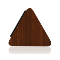 Modern Triangle Wood LED Wooden Alarm Digital Desk Clock Thermometer Unboxed