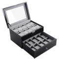 Luxury 20 Slots PU Leather Watch Display Collection Case Jewelry Storage Organizer Unboxed
