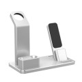 Aluminum 3 in 1 Charging Dock Station For AirPods iWatch iPhone-Silver Unboxed