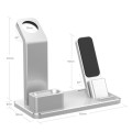 Aluminum 3 in 1 Charging Dock Station For AirPods iWatch iPhone-Silver Unboxed