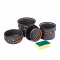 Naturehike 4 in1 Ultralight Outdoor Camping Cookware Cooking Picnic Bowl Pot Pan Set Unboxed