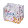 Dollhouse Miniature DIY House Kit Creative Room With Furniture and Cover Unboxed