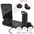 3 in 1 Wireless Charging Dock Station for Apple Watch Airpods iPhone-Black Unboxed