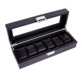 Fashion Carbon Fiber PU Leather Watch Display Box - 6 Slot Unboxed