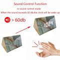 Multi-function Triangle LED Digital Marble Pattern Alarm Clock Unboxed