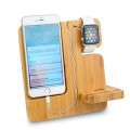 Bamboo Wood Charging Dock Station for Apple Watch Phone Unboxed