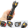 Rechargeable LED Metal Heads Tactical Flashlight Unboxed