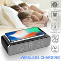 Multifunction Digital LED Desk Alarm Clock Thermometer Wireless Charger Unboxed