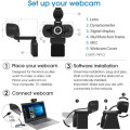 HD 1080P Wide Angle USB Webcam With Mic For Computer Laptop Unboxed