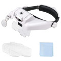 USB Headband Magnifier 3 LED Lights Reading Repair Magnifying Glass Unboxed