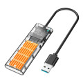 Transparent M.2 SSD NGFF SATA Hard Drive Case for USB3.0 Gen1 - Gold