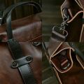 Large Men Crazy Horse PU Leather Business Briefcase Bag
