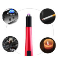 Outdoor BBQ Long Handle Rechargeable Electric USB Pulsed Arc Lighter-Red