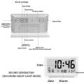 Portable Ultrathin LED Digital Travel Alarm Clock with Night Lamp - White