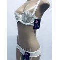 Size 44 white lace bra and panty set