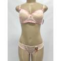 Size 36C lace bra and panty set pink