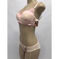 Size 36C lace bra and panty set pink