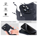 Liquid Silicone Case for iPhone 15 Pro Max - [Camera All-Round Protection] Black