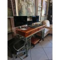 Wood and Wrought Iron Server Table